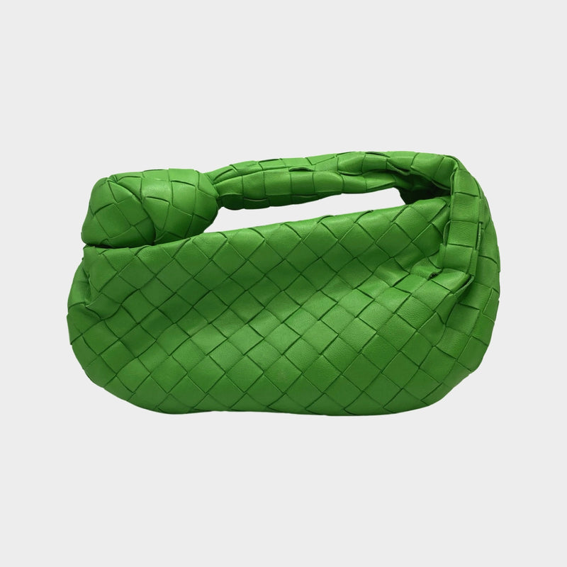 Bottega Veneta women's green intrecciato woven leather mini Jodie handbag