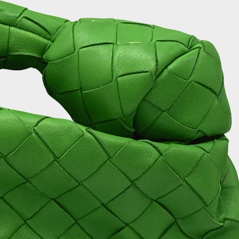 Bottega Veneta women's green intrecciato woven leather mini Jodie handbag