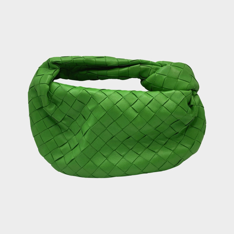 Bottega Veneta women's green intrecciato woven leather mini Jodie handbag