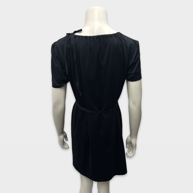 Prada Black pleated silk and cotton mini Dress
