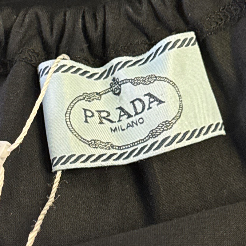 Prada Black pleated silk and cotton mini Dress