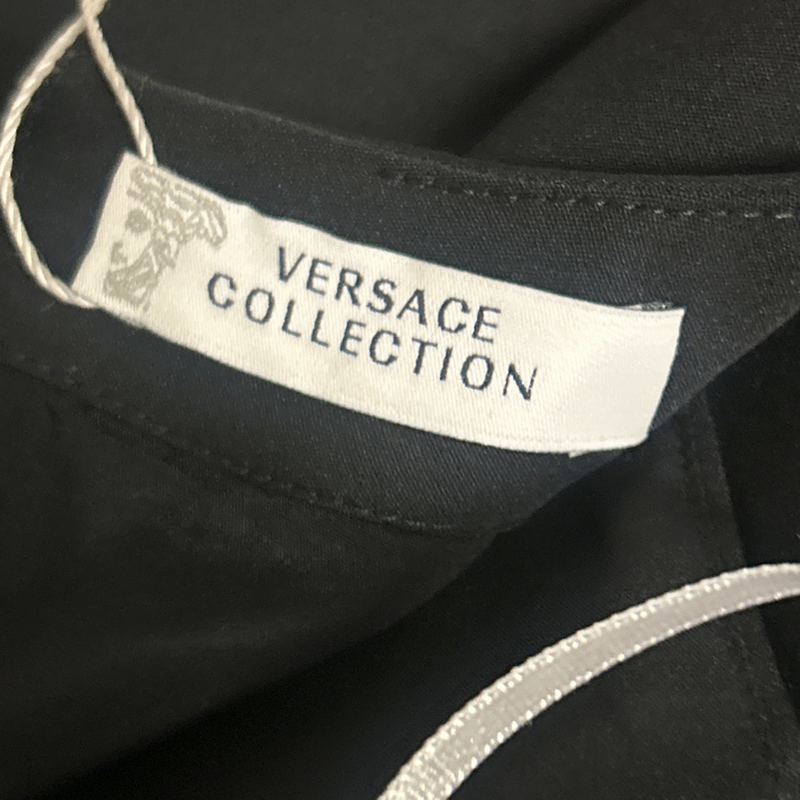 Versace Collection Black Dress With Purple Ombre Diamante Embellisments