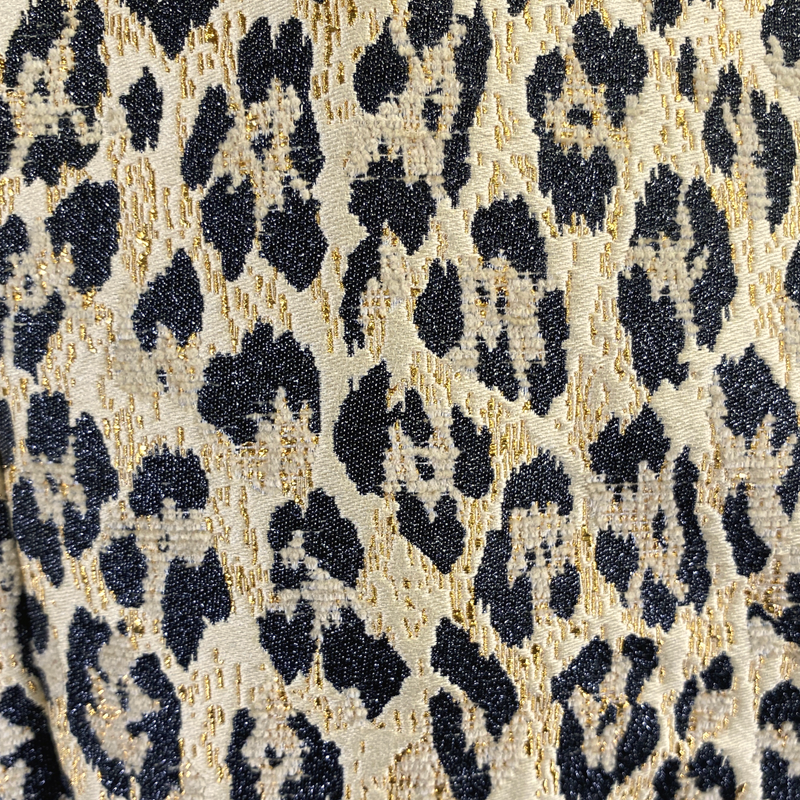 Valentino brown and black leopard print mini dress with metallic detail