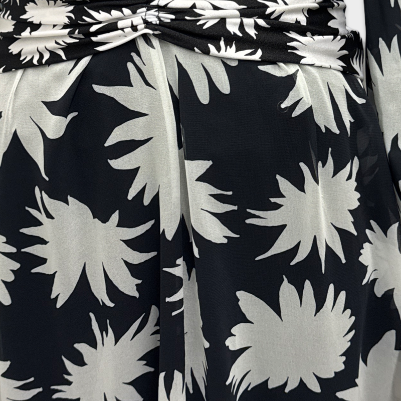 Pat Bo Black and white floral print dress