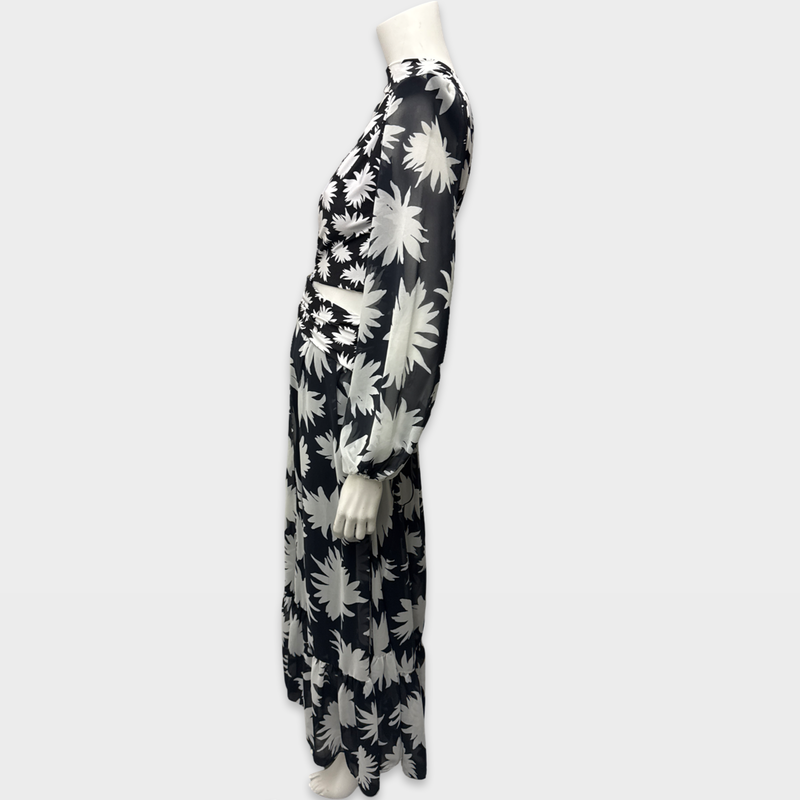Pat Bo Black and white floral print dress