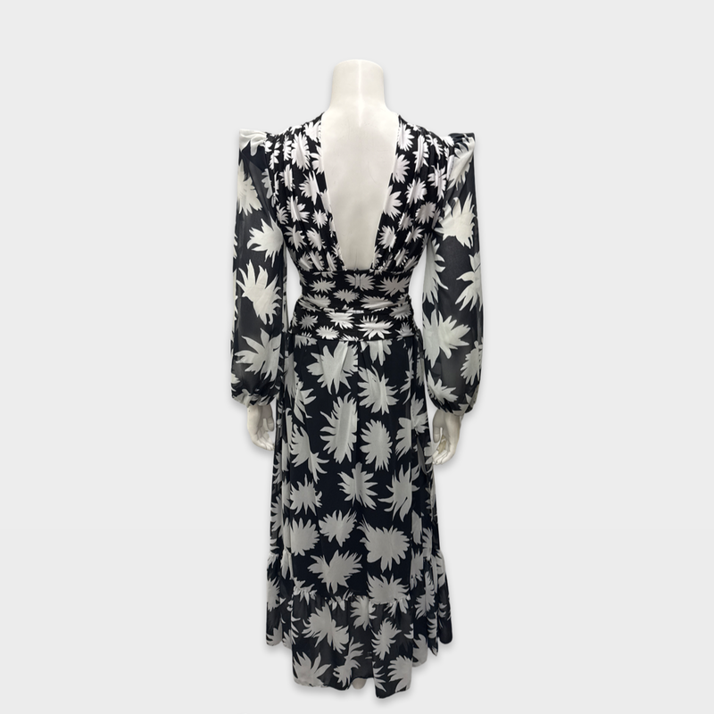 Pat Bo Black and white floral print dress