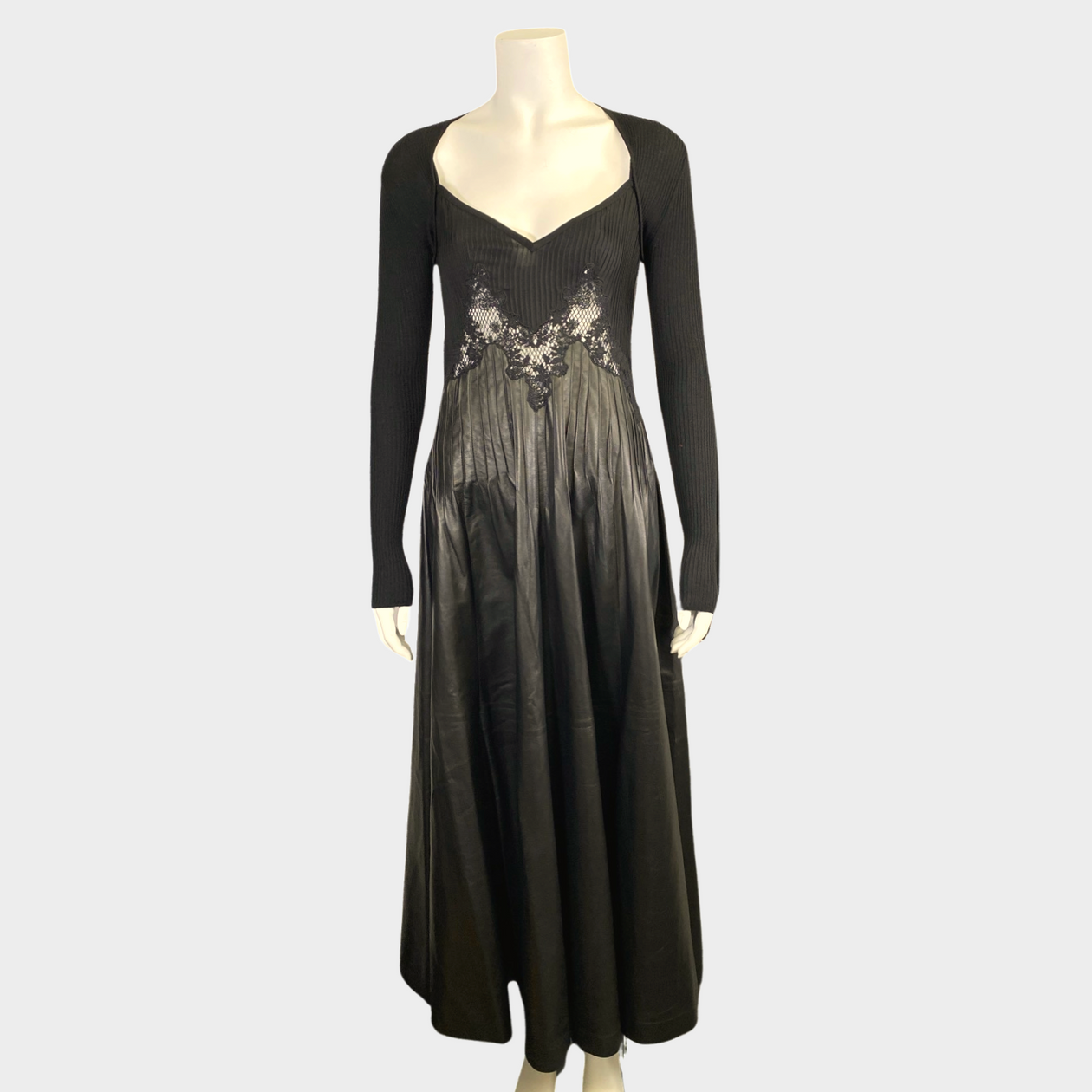 leather dress maxi Marella Halterneck Faux Leather Maxi Dress Black main image 0