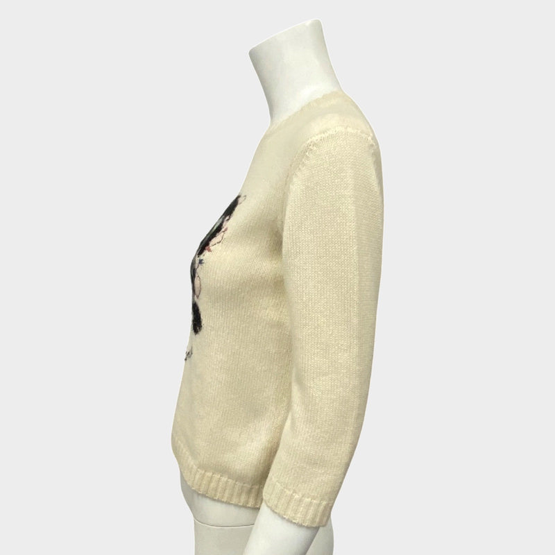 Christian Dior women's ecru le balance embroidery jumper