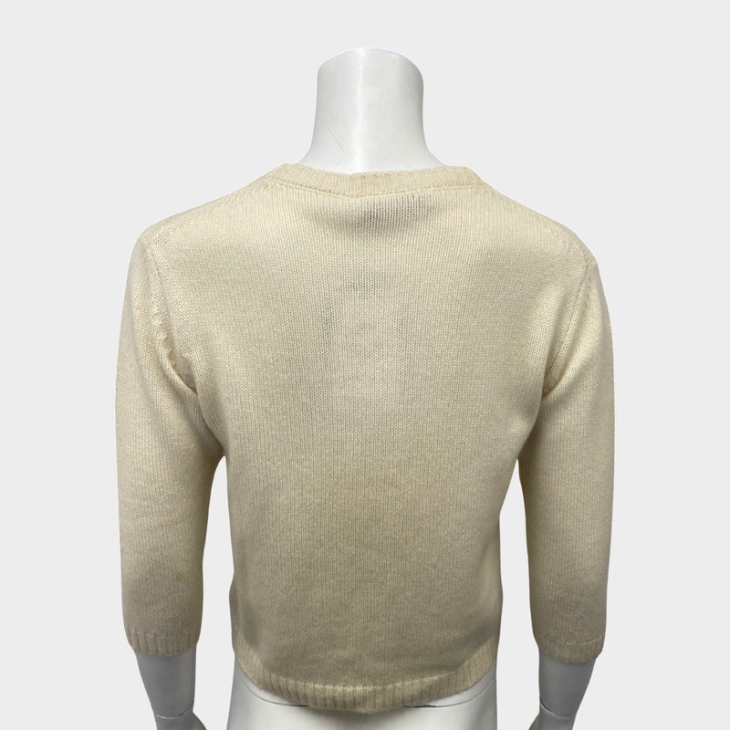 Christian Dior women's ecru le balance embroidery jumper