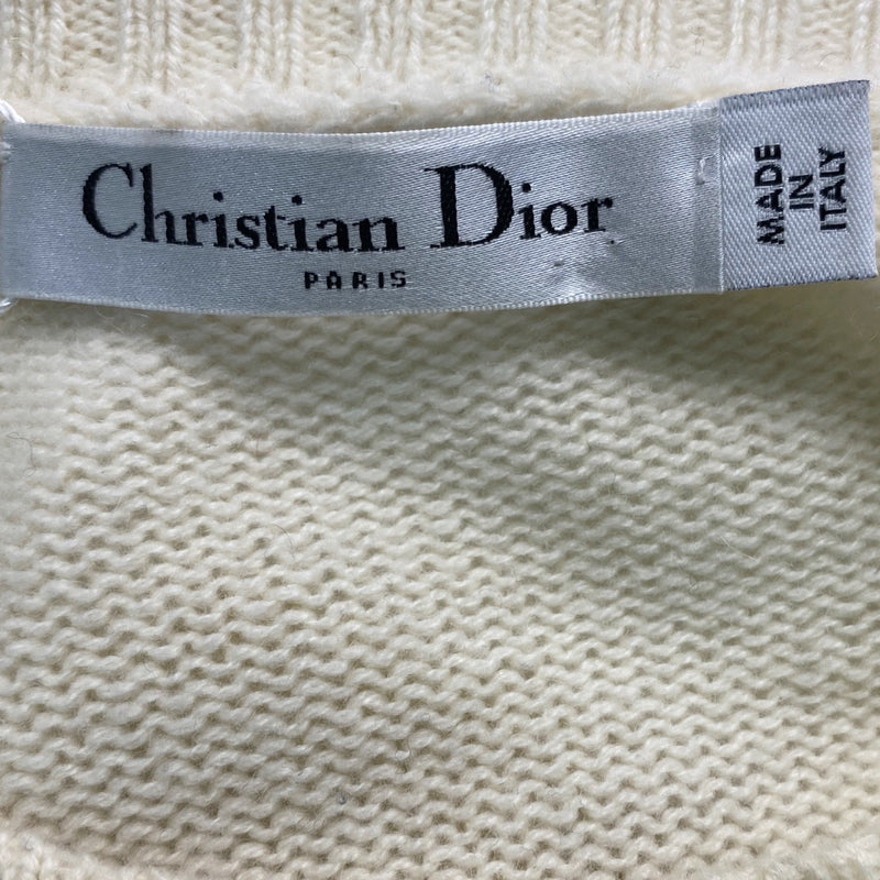 Christian Dior women's ecru le balance embroidery jumper