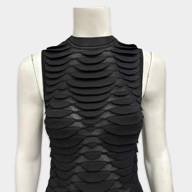 Alaïa Black Dress In Python Knit