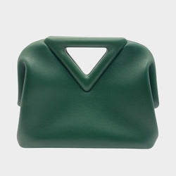 Bottega Veneta women's green triangle point leather clutch