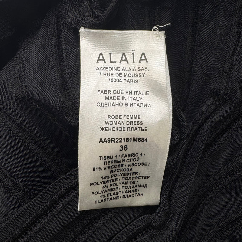 Alaïa Black Dress In Python Knit