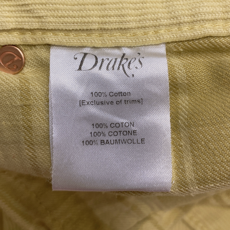 Drake's men's yellow corduroy trousers