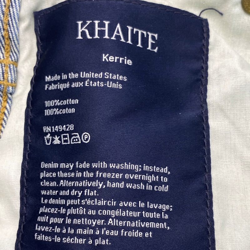 Khaite Kerrie frayed mid-rise straight-leg blue cotton jeans