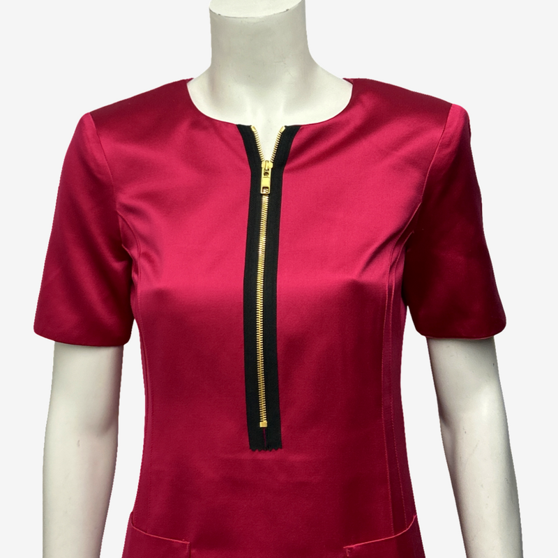 Gucci Raspberry Pink Silk Dress With Zip