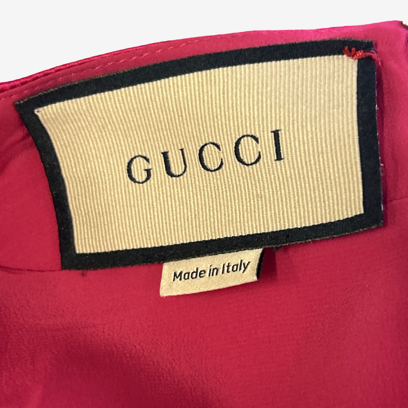 Gucci Raspberry Pink Silk Dress With Zip