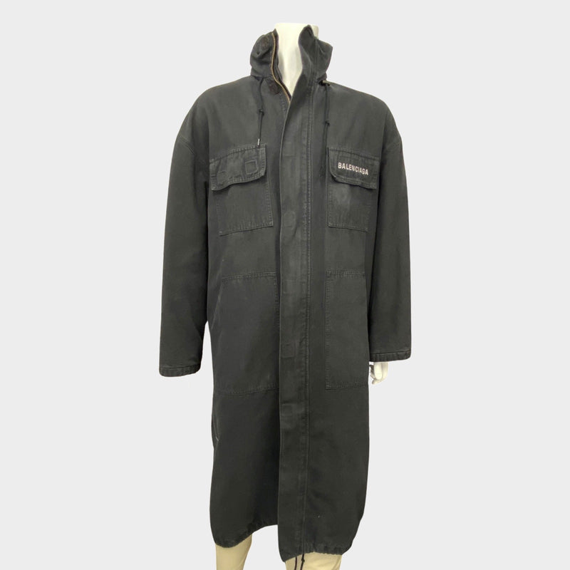 Balenciaga men's black opera parka