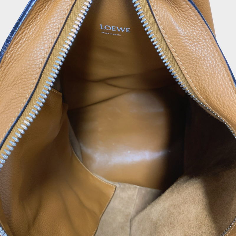 LOEWE men's tan grained leather Acton Sling Cross-Body Bag