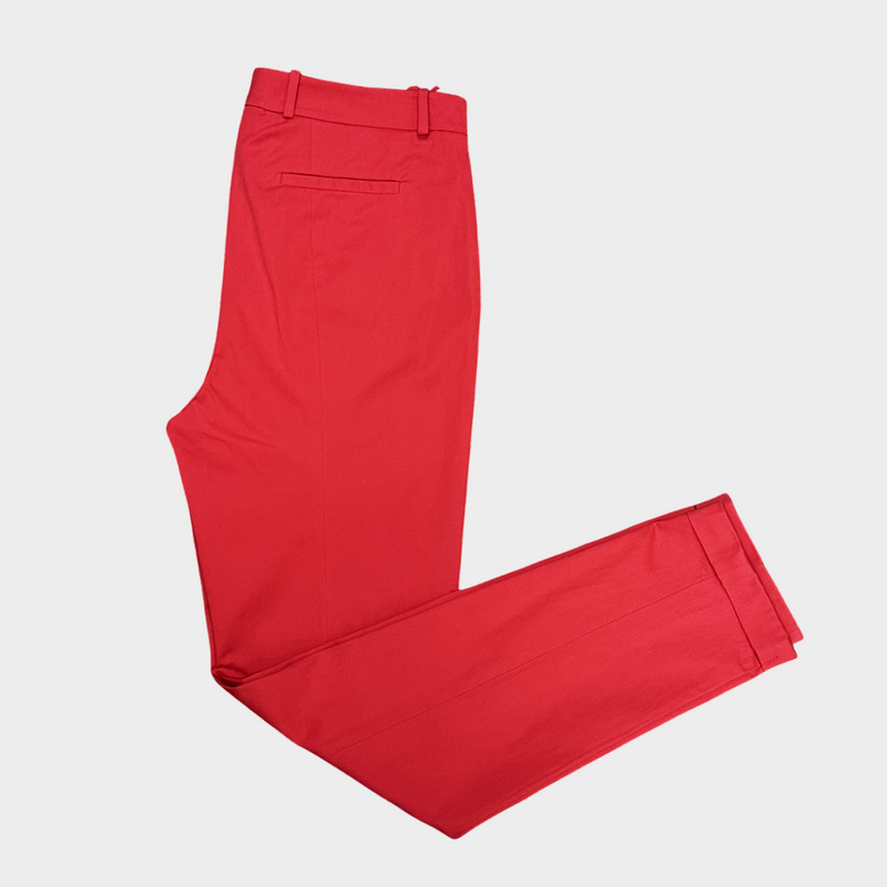 LORO PIANA women's red cotton slim fit trousers