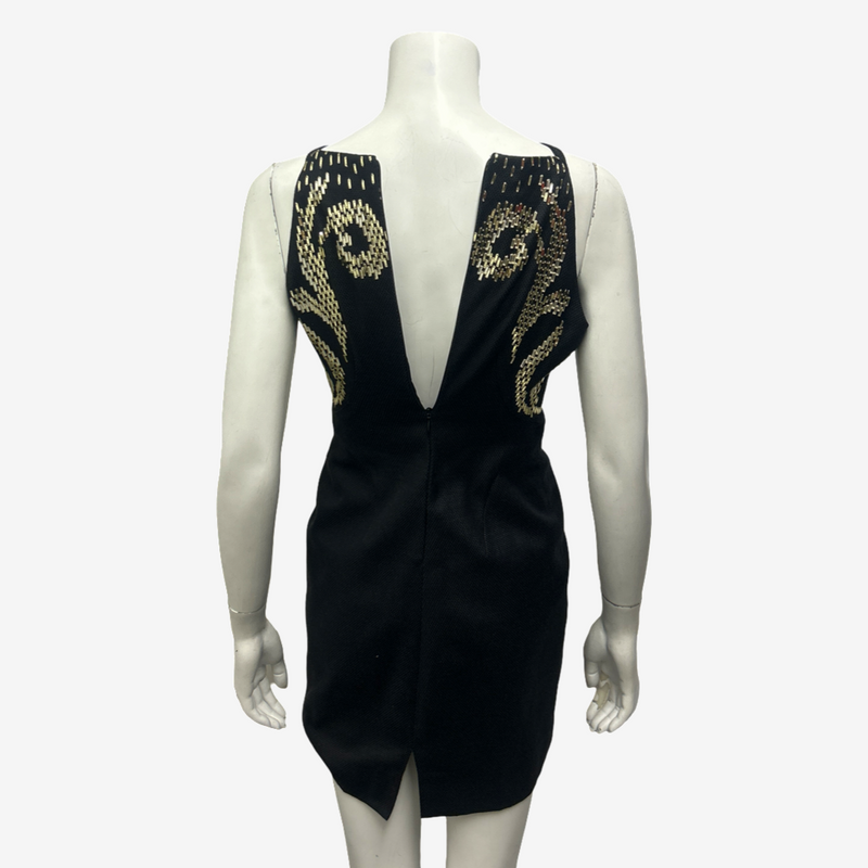 Versace Black And Gold Sequin Mini Dress