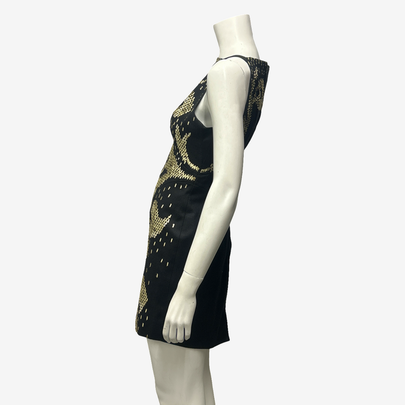 Versace Black And Gold Sequin Mini Dress