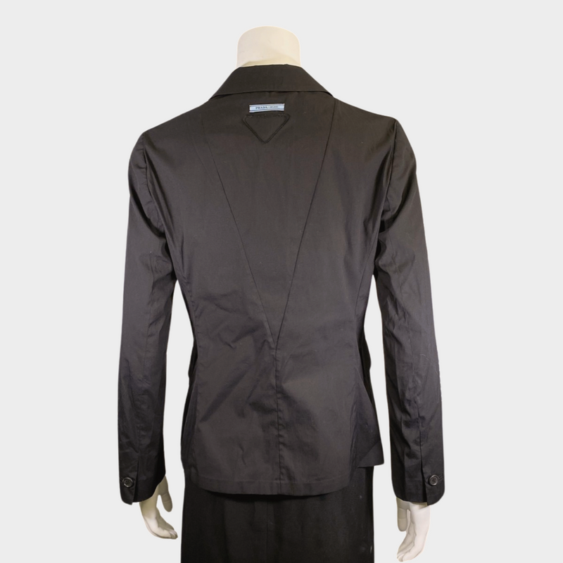 Prada women's black cotton blazer jacket