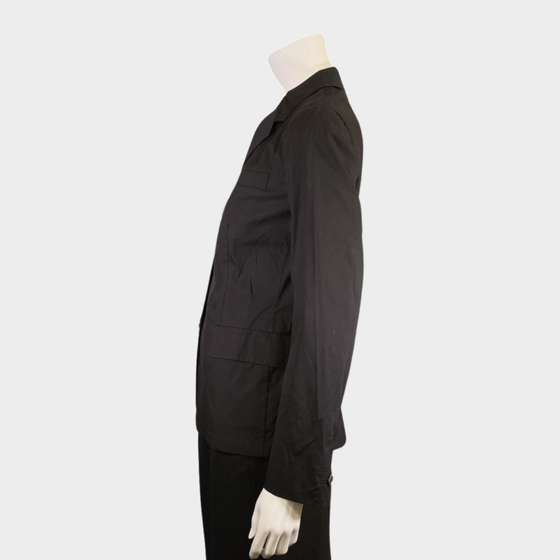 Prada women's black cotton blazer jacket