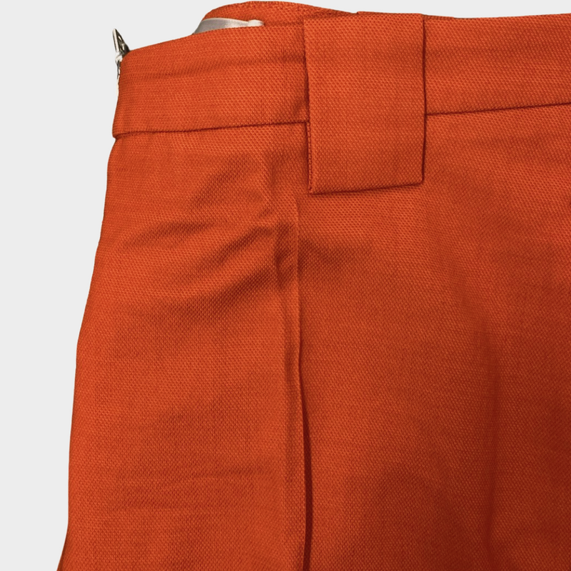 Victoria by Victoria Beckham women's orange wool wide-leg trousers