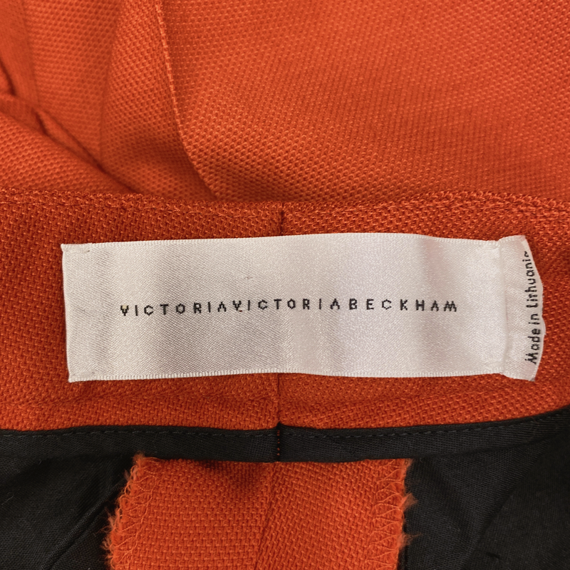 Victoria by Victoria Beckham women's orange wool wide-leg trousers