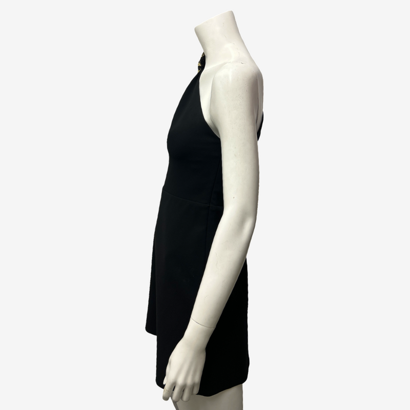 Miu Miu Black One-Shoulder Mini Dress With Sequin Bow