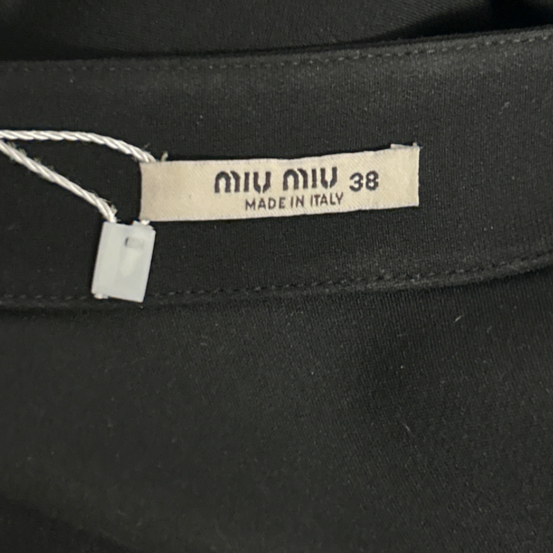 Miu Miu Black One-Shoulder Mini Dress With Sequin Bow