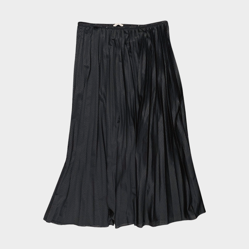 Moncler black pleated maxi skirt