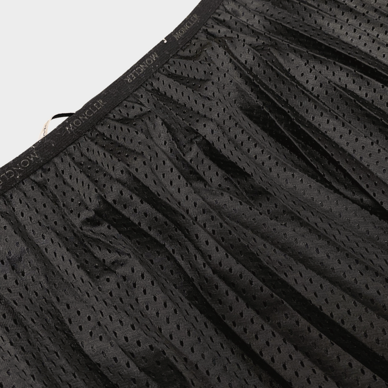 Moncler black pleated maxi skirt