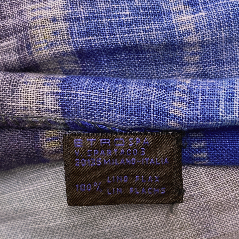 Etro multicoloured tie-dye linen sheer scarf
