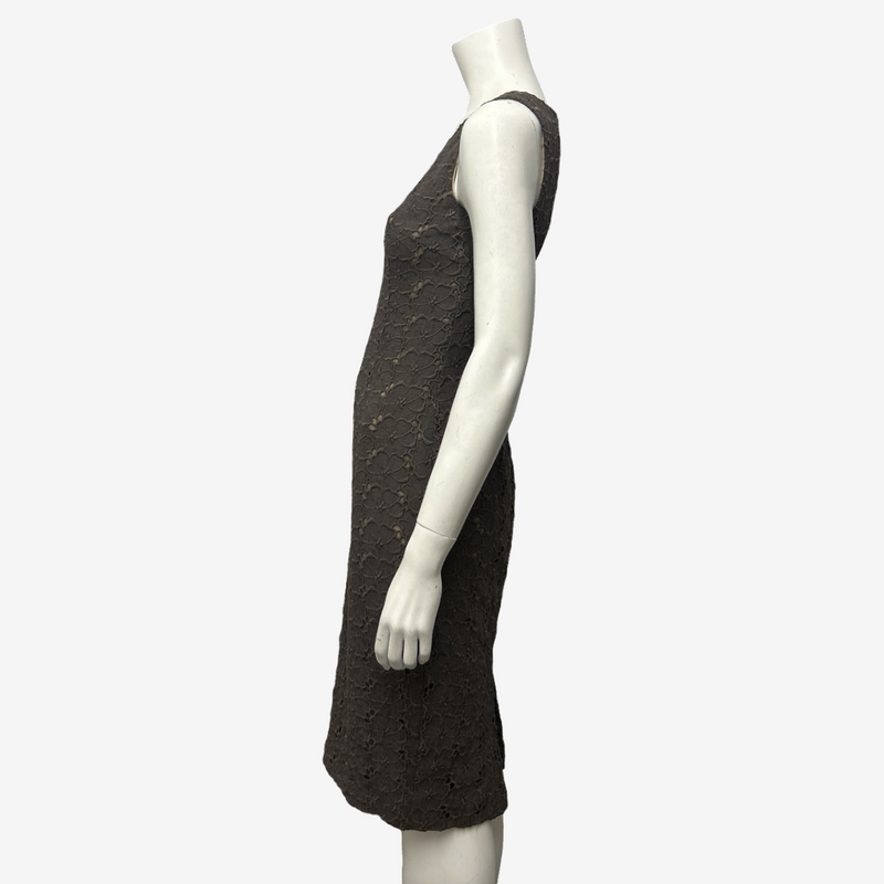 Giambattista Valli Taupe Embroidery Sleeveless Dress