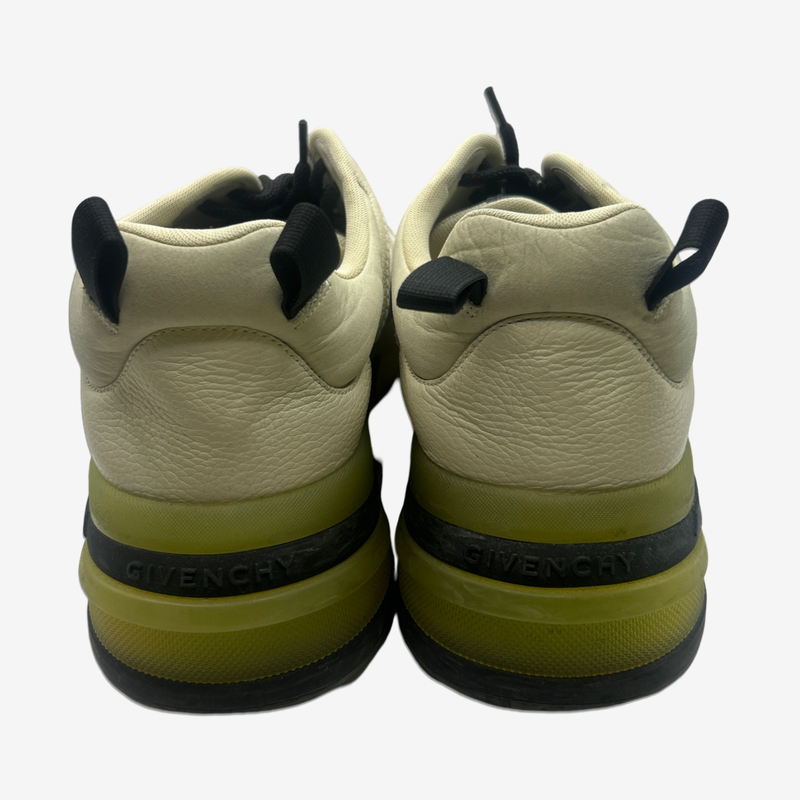 Givenchy men's beige leather and fabric sneakers with yellow sole