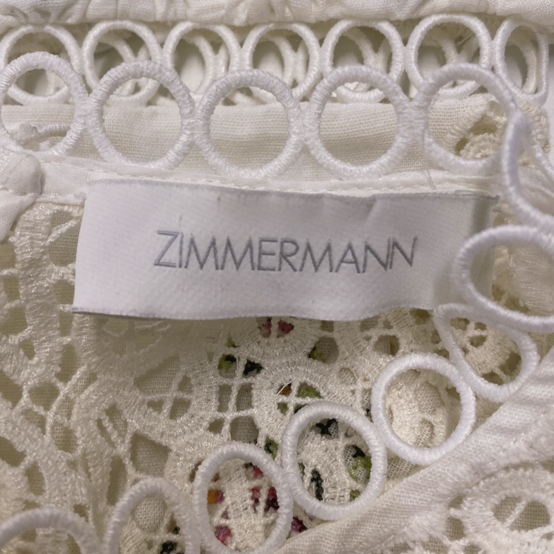 Zimmermann white and multicoloured lace and crochet embroidered set