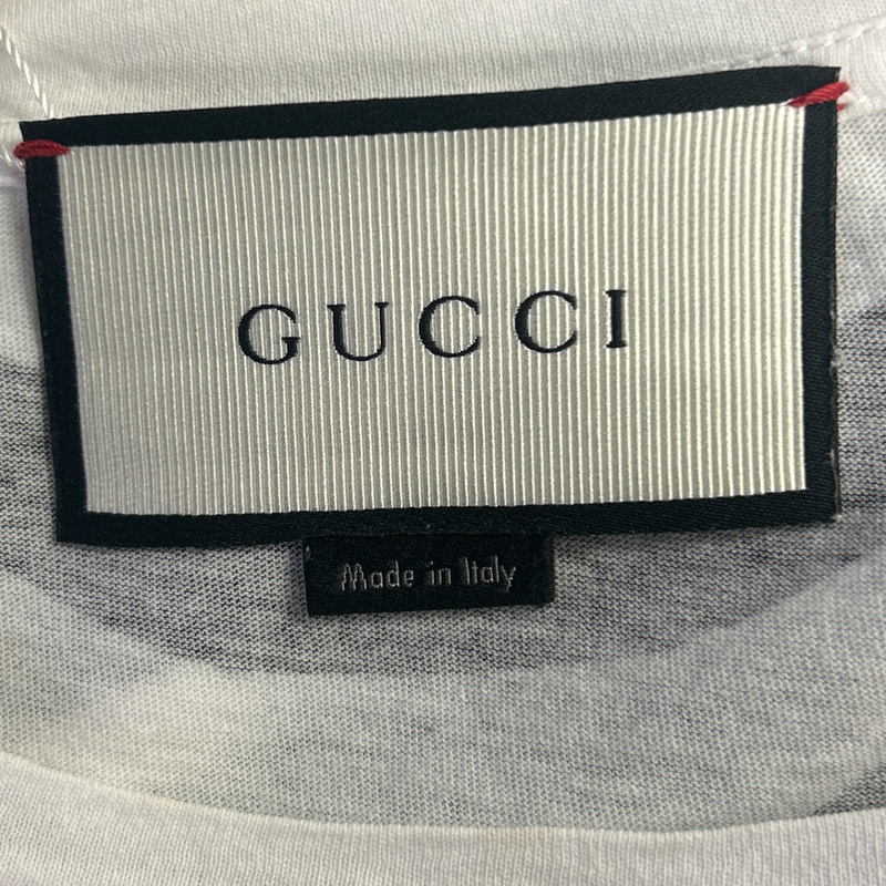 Gucci men's white cotton tiger motif t-shirt