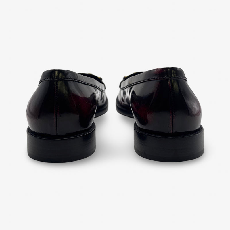Gucci Women's Paten Leather Burgundy and Black Loafers