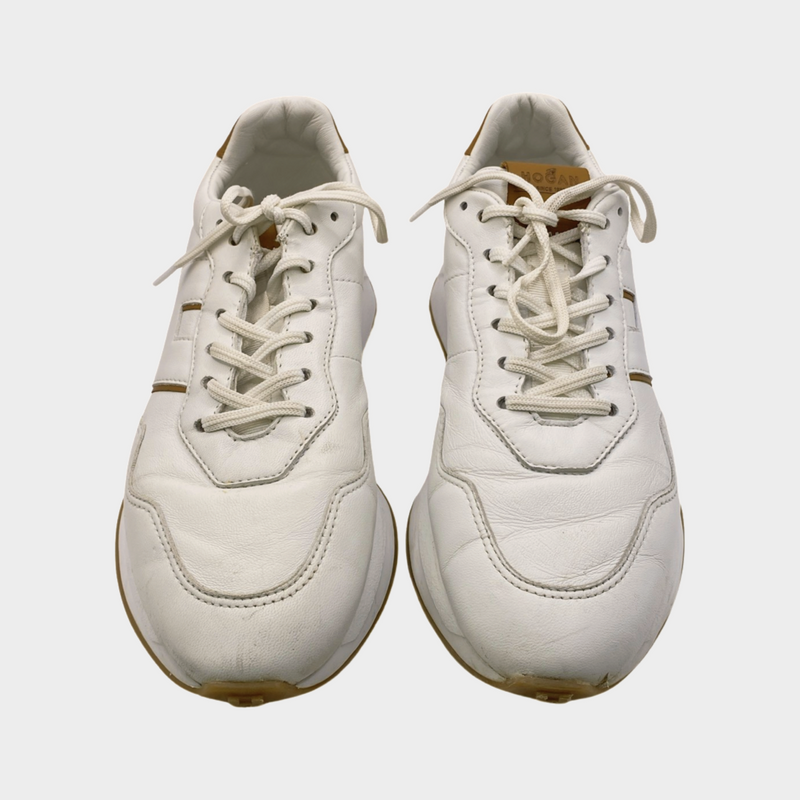 Hogan women's white leather sneakers with H logo