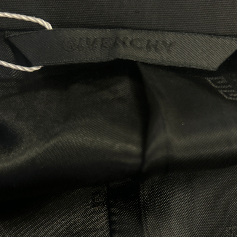 Givenchy men's black silk-lined blazer with abstract closure detail