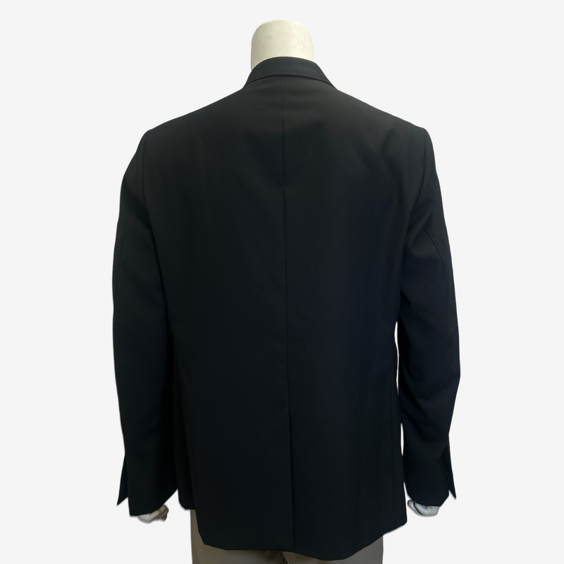 Givenchy men's black silk-lined blazer with abstract closure detail