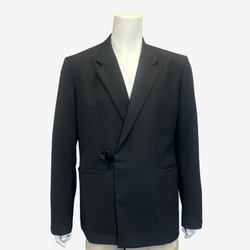 Givenchy men's black silk-lined blazer with abstract closure detail