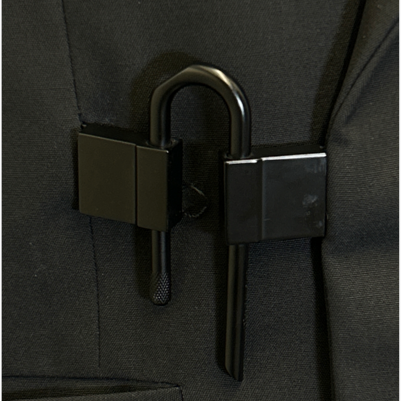 Givenchy men's black silk-lined blazer with abstract closure detail