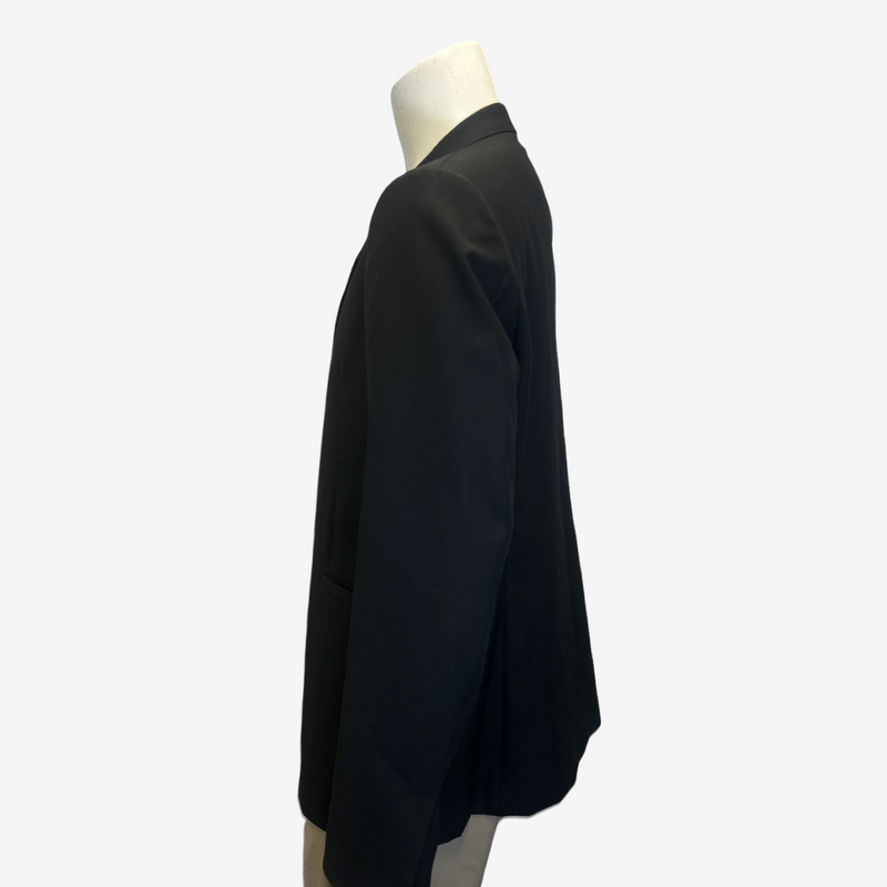 Givenchy men's black silk-lined blazer with abstract closure detail