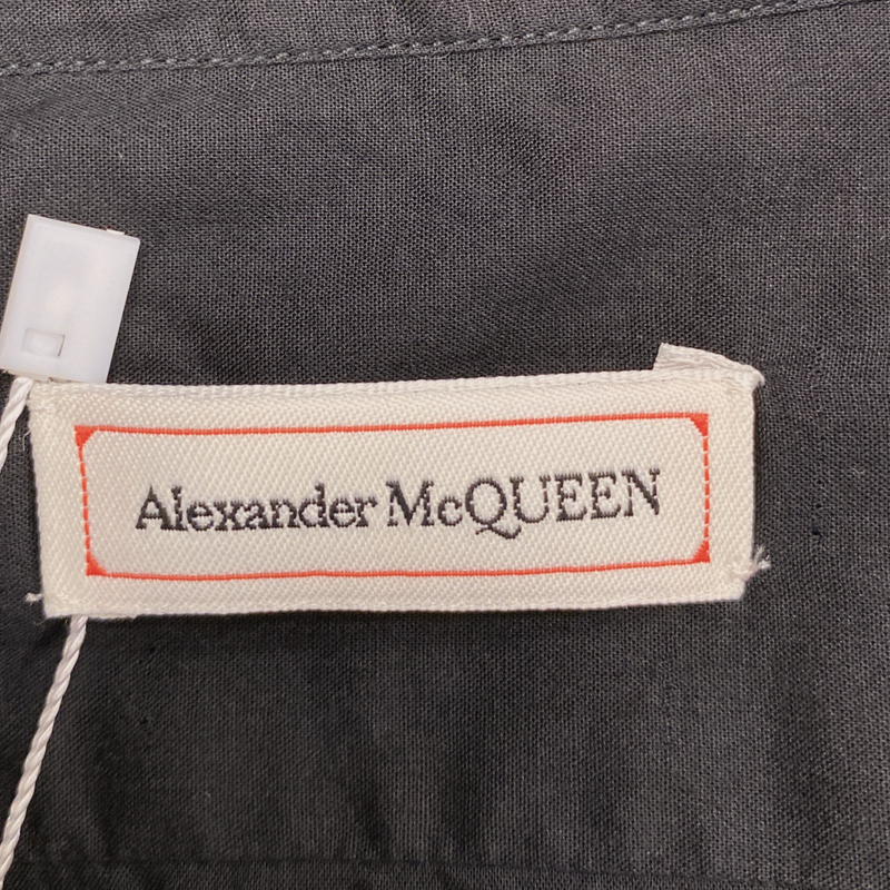 Alexander McQueen women's black cotton blouse with ruffles