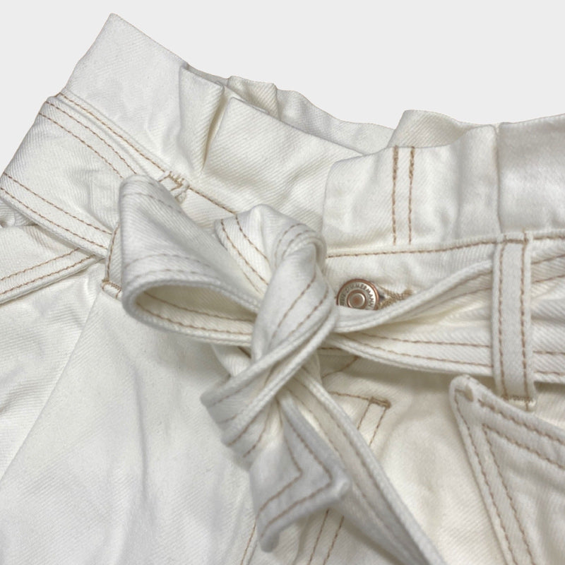 Zimmermann women's ecru cotton belted shorts