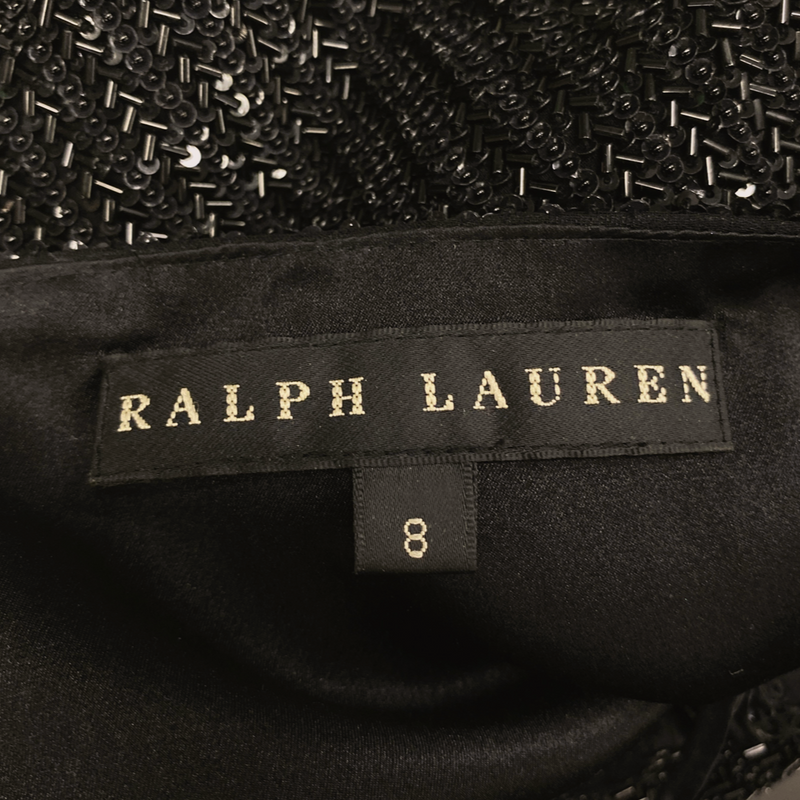 Ralph Lauren black silk beaded mini skirt