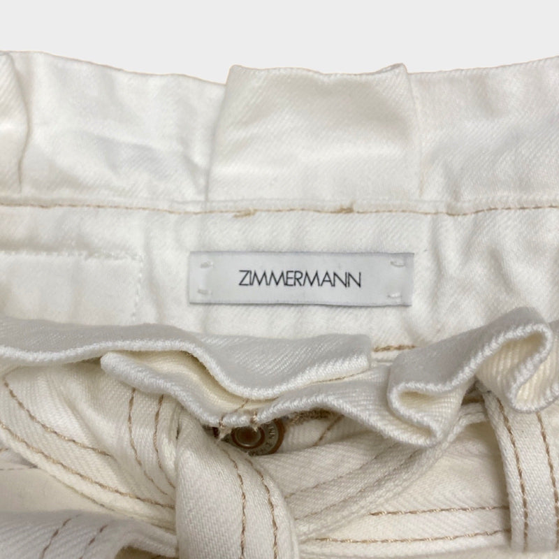 Zimmermann women's ecru cotton belted shorts